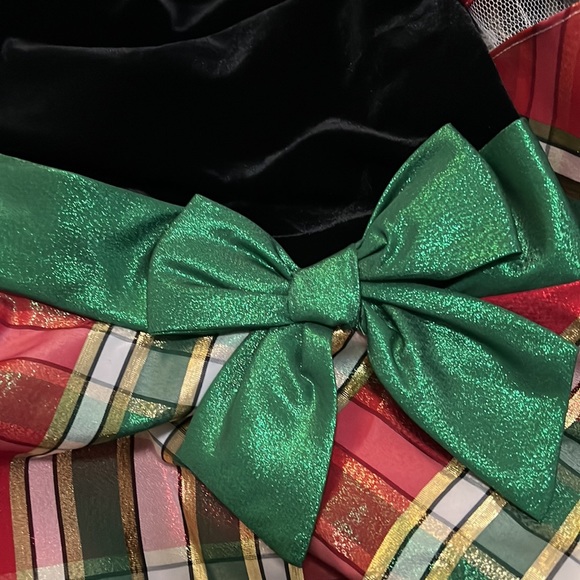 ❗️FINAL❗️ 🆕 BONNIE JEAN Christmas Holiday Velvet & Plaid Dress - Picture 6 of 7